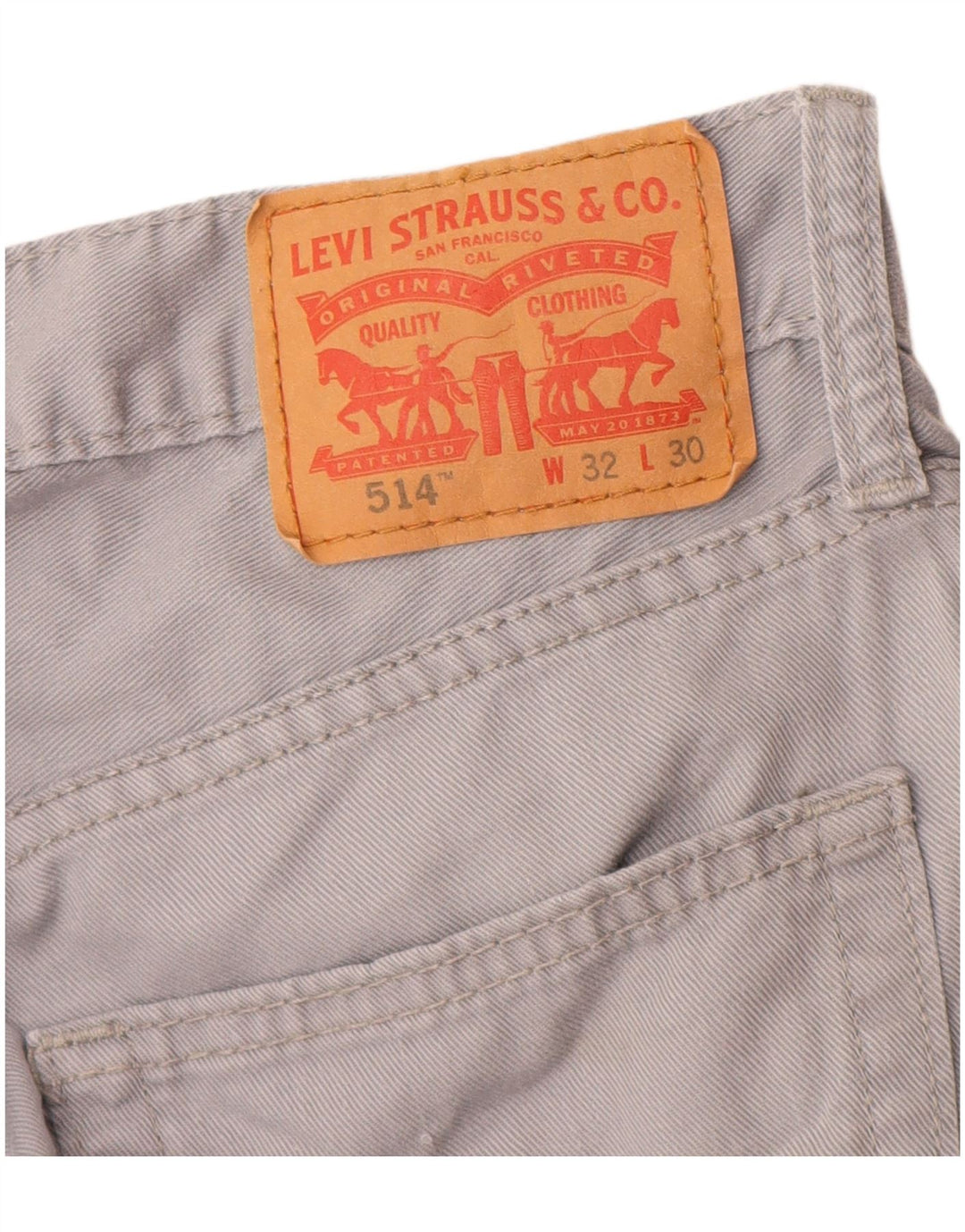 Levi's Mens 514 Straight Jeans W32 L30 Grey Cotton