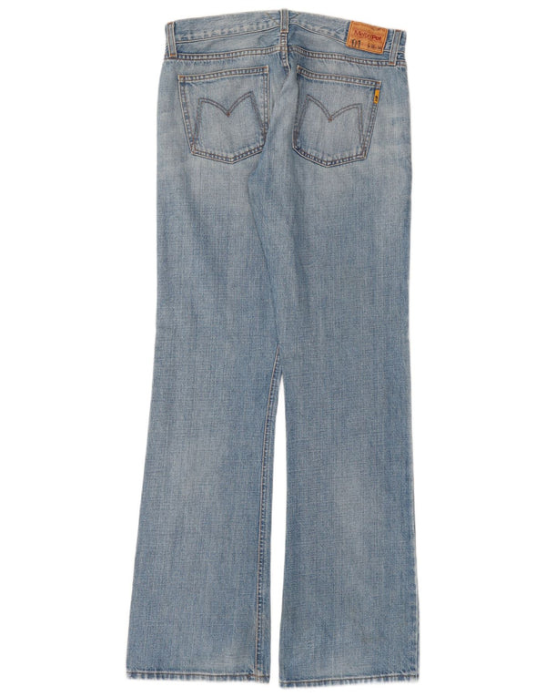 MELTIN' POT Mens Bootcut Jeans W33 L34 Blue Cotton