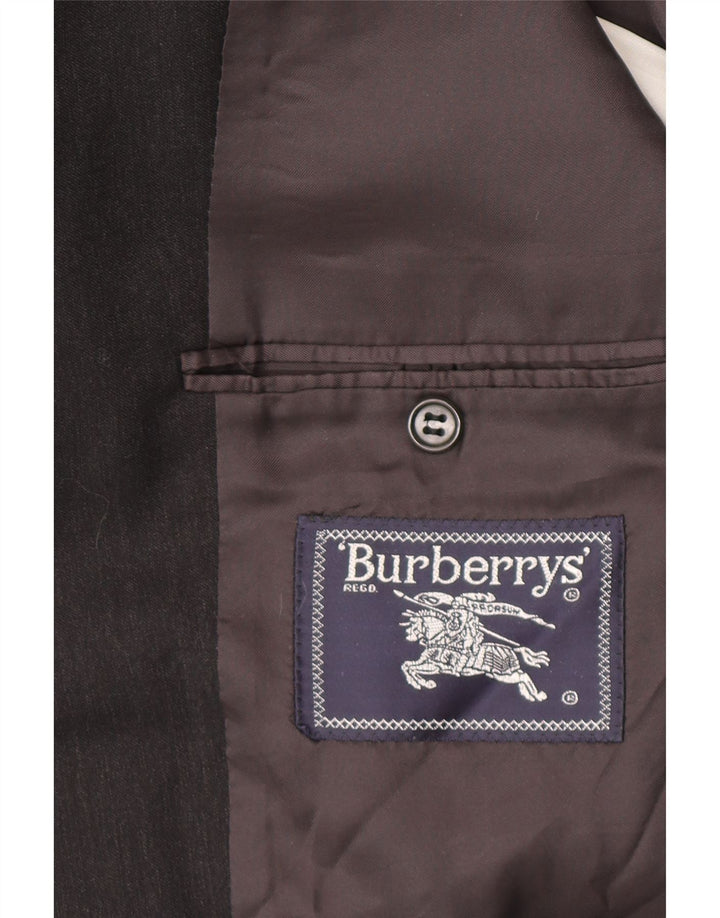 Burberrys Mens 3 Button Blazer Jacket IT 52 Large Grey Wool