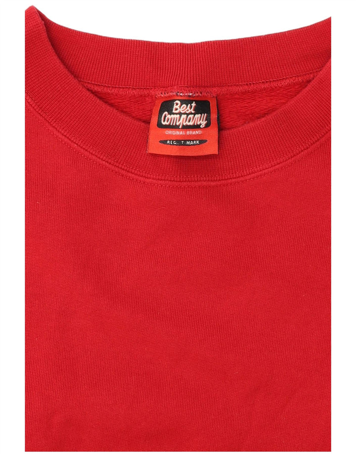 Best Company Mens Graphic Sweatshirt Jumper Medium Red Cotton