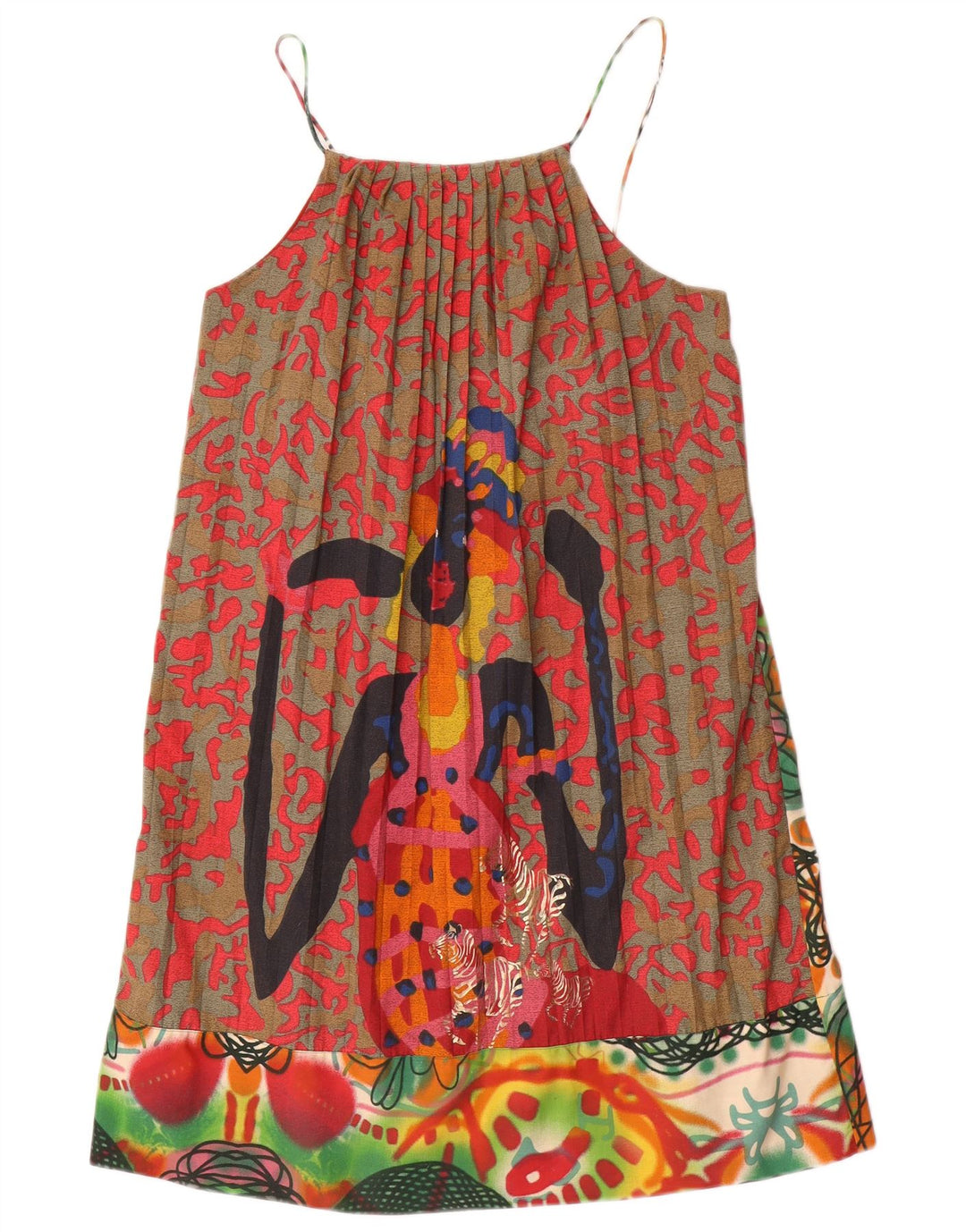 Desigual Womens Abstract Pattern Sundress EU 42 Large Multicoloured