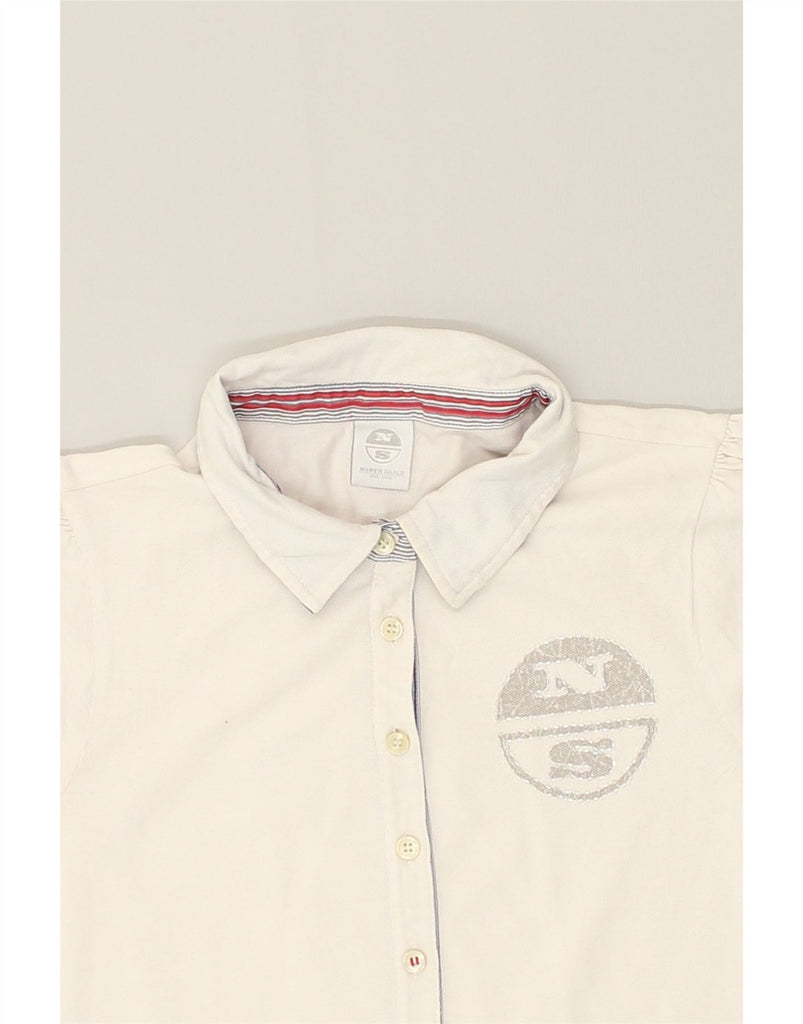 NORTH SAILS Womens Polo Shirt UK 12 Medium Off White Cotton | Vintage North Sails | Thrift | Second-Hand North Sails | Used Clothing | Messina Hembry 