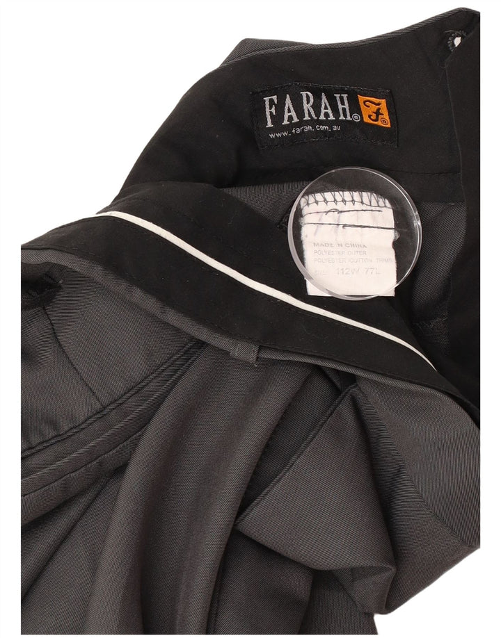 Farah Mens Tapered Suit Trousers W42 L30 Grey Polyester