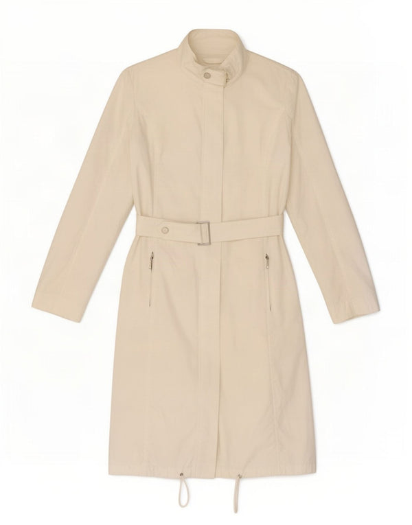 Zara Womens Trench Coat UK 12 Medium White Cotton