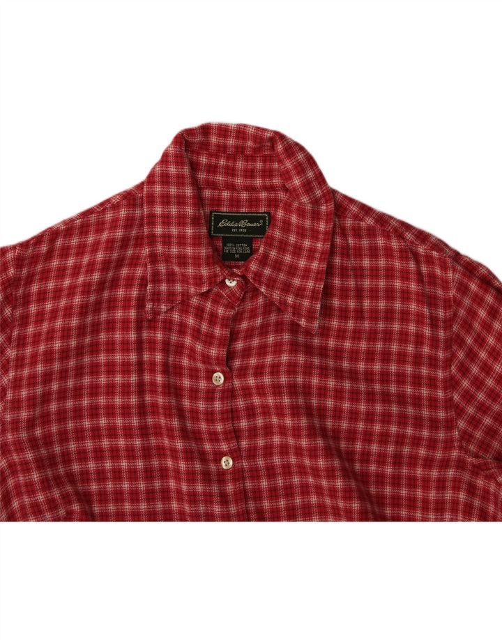 EDDIE BAUER Womens Flannel Shirt UK 14 Medium Red Check Cotton Vintage Eddie Bauer and Second-Hand Eddie Bauer from Messina Hembry 