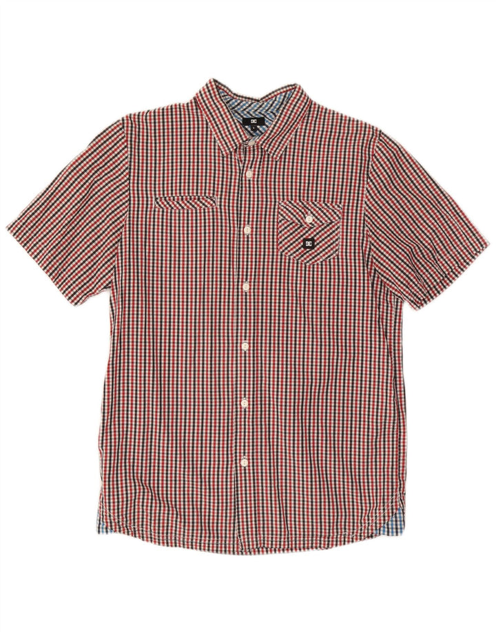 DC Mens Short Sleeve Shirt Small Red Check