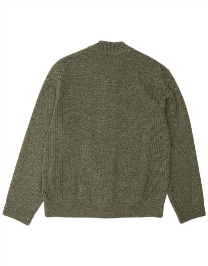 Breidhof Mens Regular Fit Cardigan Sweater EU 52 Large Green