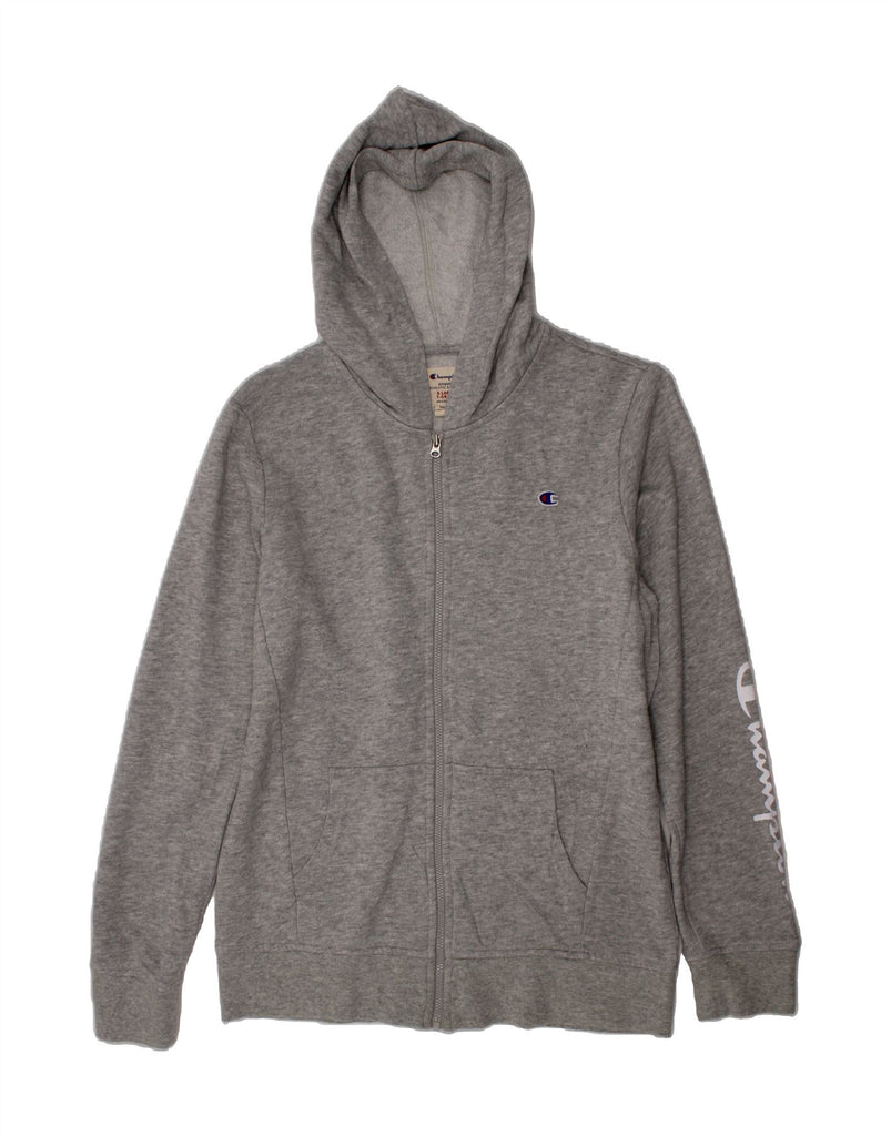 CHAMPION Boys Graphic Zip Hoodie Sweater 14-15 Years XL Grey Cotton Vintage Champion and Second-Hand Champion from Messina Hembry 