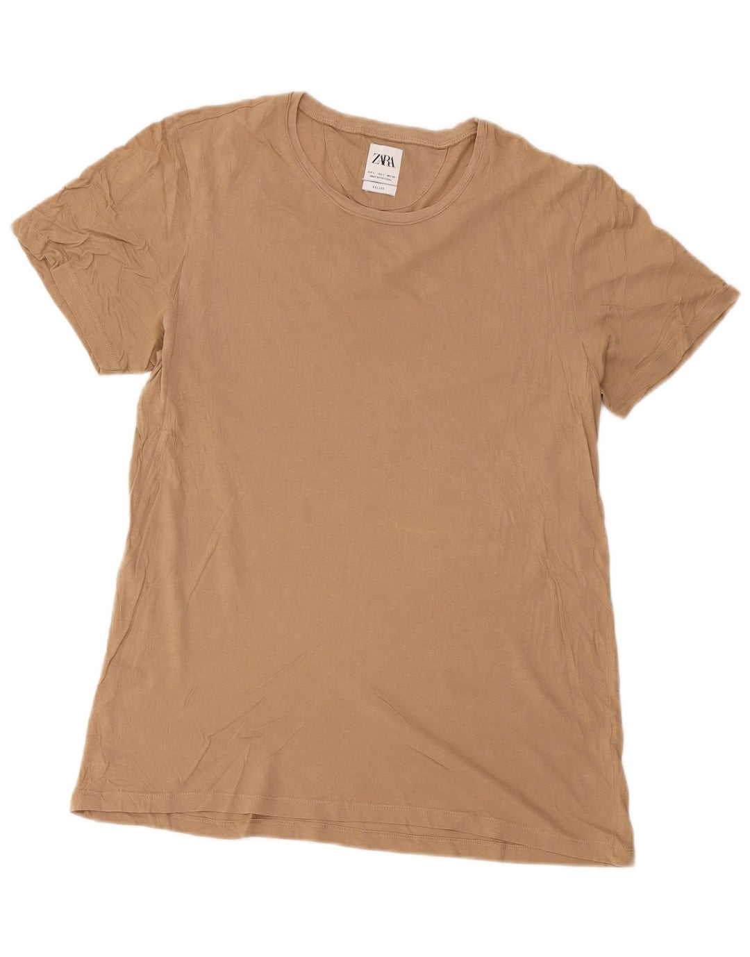 Zara Mens T-Shirt Top Large Beige