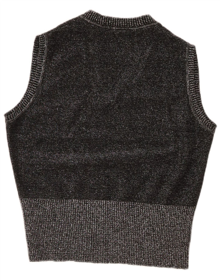 Vintage Womens Vest Tank Top IT 44 Medium Grey Flecked Polyacrylic