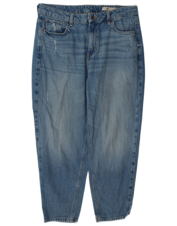 Marks & Spencer Womens Mom Cropped Jeans UK 14 Large W34 L25 Blue