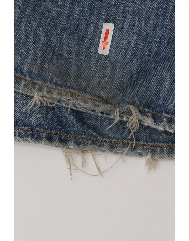 Diesel Mens Levan Distressed Straight Jeans W32 L32 Blue Cotton
