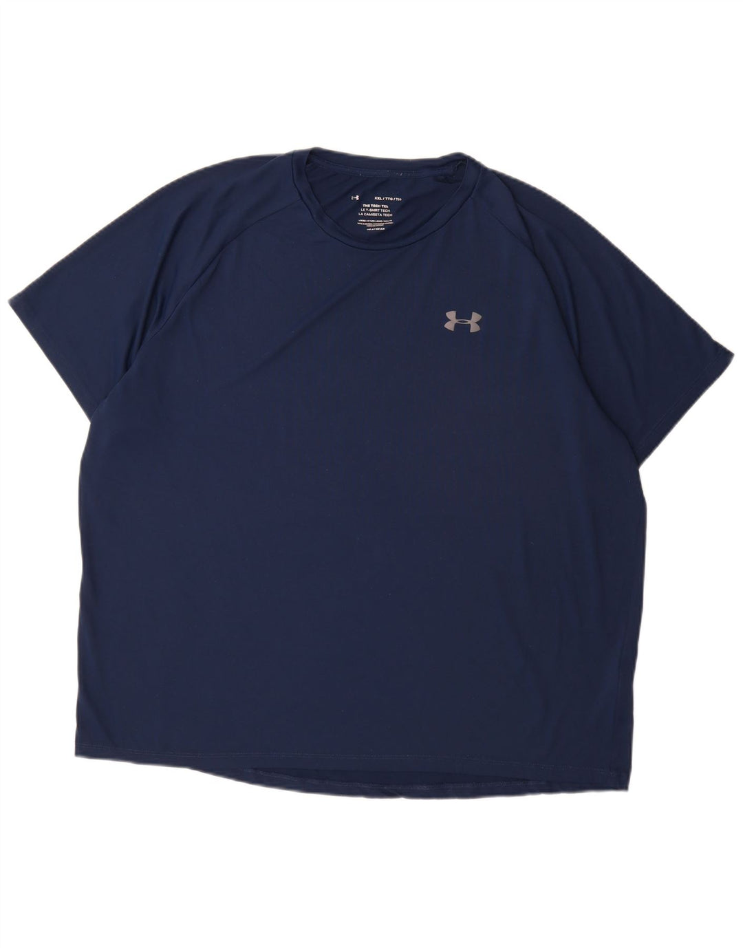 Under Armour Mens T-Shirt Top 2XL Navy Blue Polyester