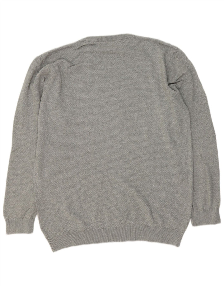 Marks & Spencer Mens Crew Neck Jumper Sweater XL Grey Cotton