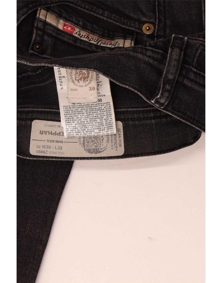 Diesel Mens Carrot Slim Jeans W30 L32 Black Cotton