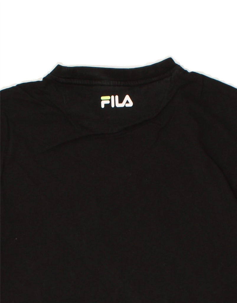 FILA Mens Graphic T-Shirt Top Small Black Cotton | Vintage Fila | Thrift | Second-Hand Fila | Used Clothing | Messina Hembry 