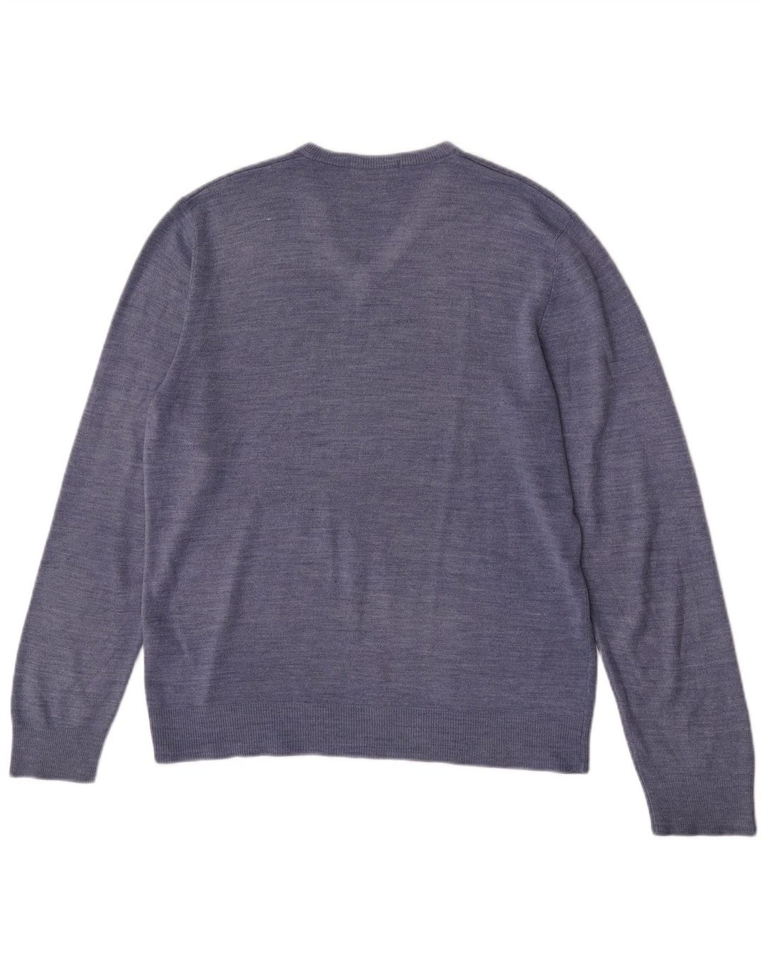 Marks & Spencer Mens Blue Harbour V-Neck Jumper Sweater Medium Blue Flecked