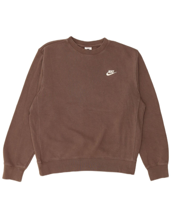 Nike Mens Sweatshirt Jumper Small Brown Cotton