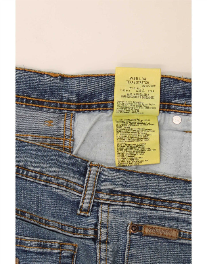 Wrangler Mens Texas Stretch Straight Jeans W38 L31 Blue Cotton
