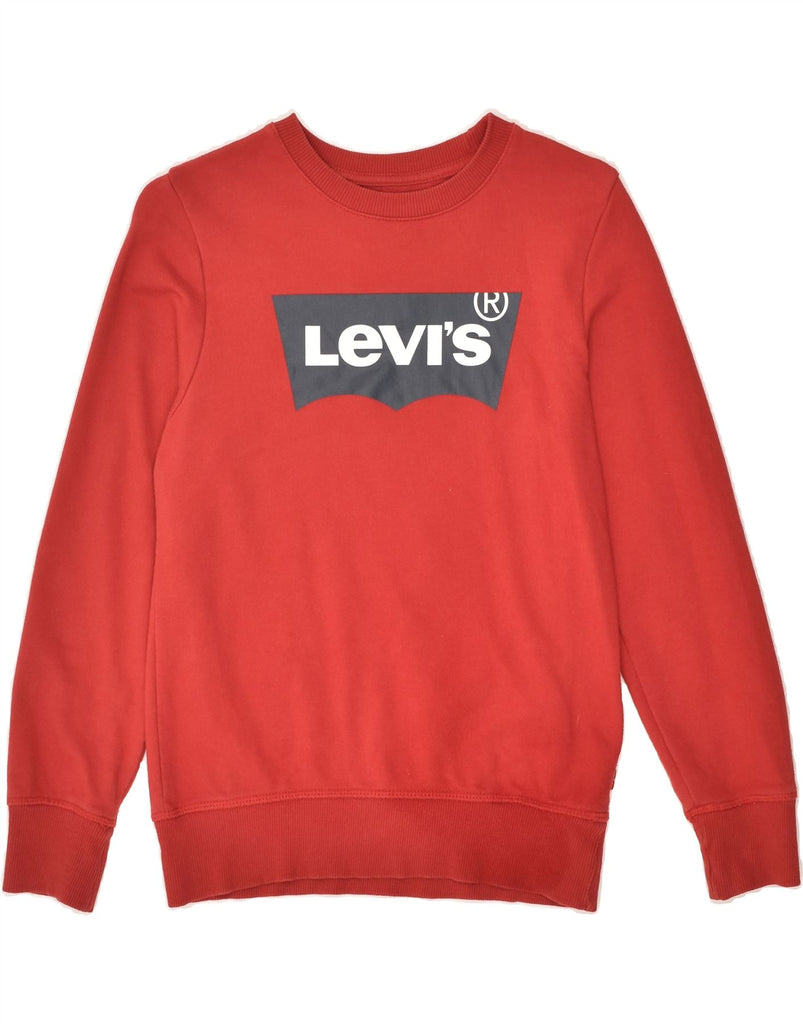 LEVI'S Girls Graphic Sweatshirt Jumper 11-12 Years Red Cotton | Vintage Levi's | Thrift | Second-Hand Levi's | Used Clothing | Messina Hembry 