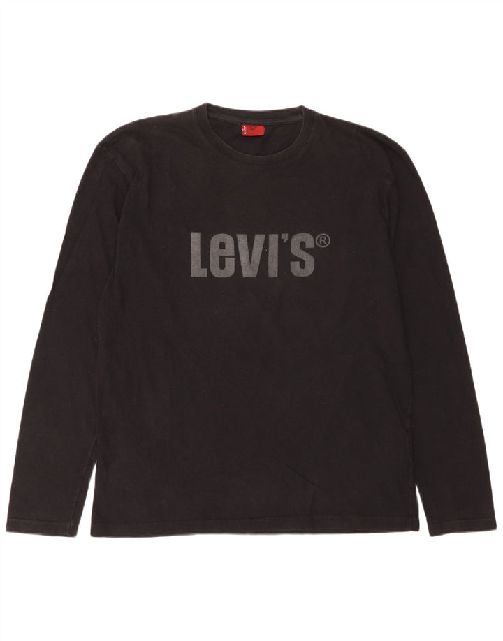 Levi's Mens Graphic Top Long Sleeve Large Black Cotton