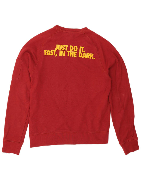 Nike Mens Graphic Sweatshirt Jumper Small Burgundy Cotton