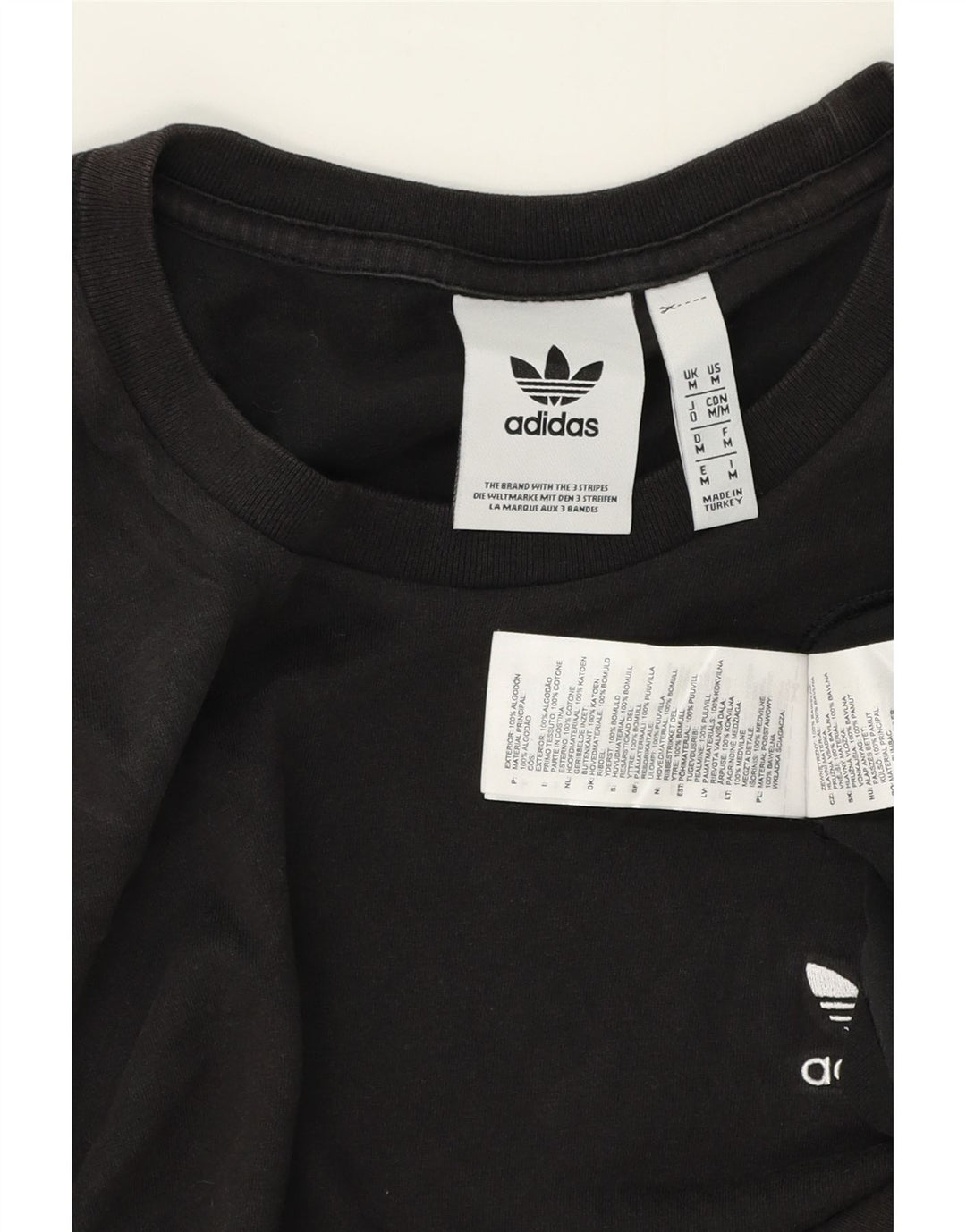 ADIDAS Mens T-Shirt Top Medium Black Cotton