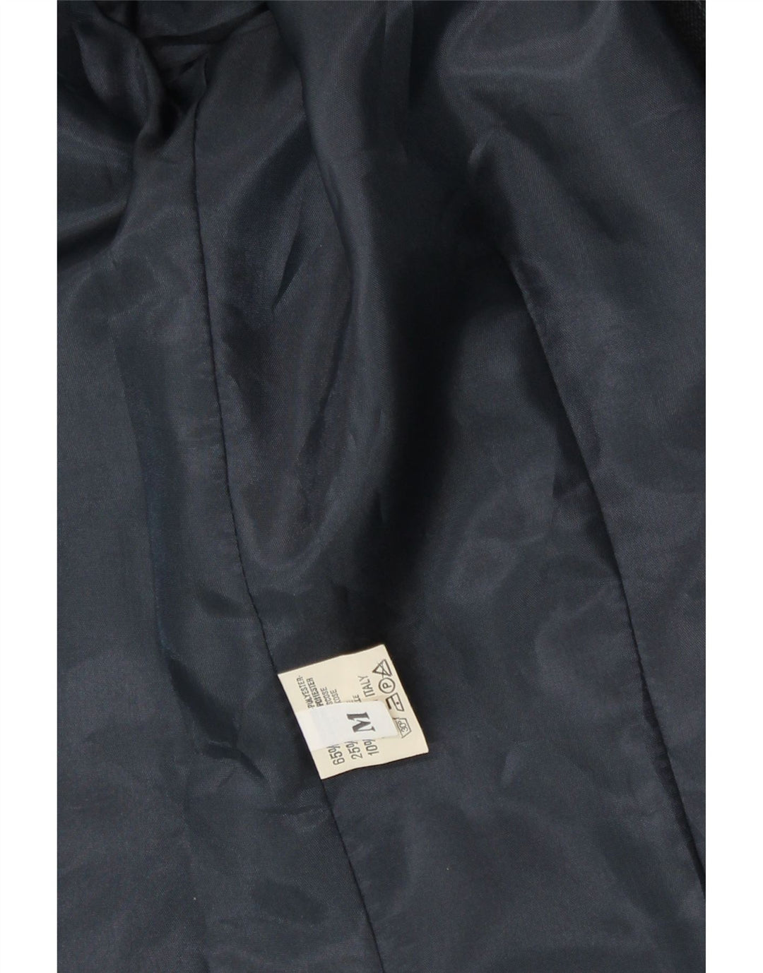 VINTAGE Womens Longline Blazer Jacket UK 14 Medium Navy Blue Striped Vintage Vintage and Second-Hand Vintage from Messina Hembry 