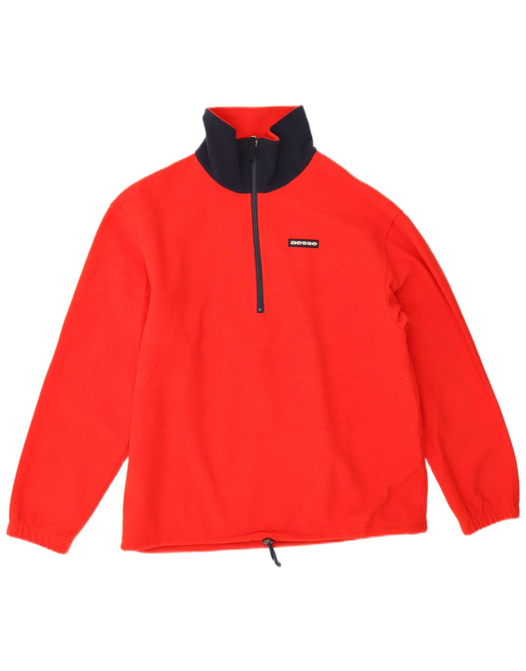 Aesse Mens Zip Neck Pullover Tracksuit Top Small Red Polyester