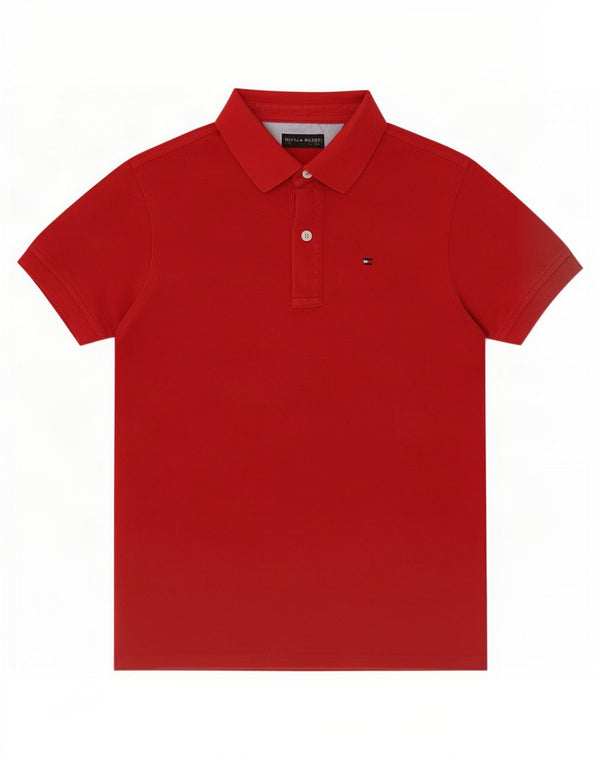 Tommy Hilfiger Boys Polo Shirt 9-10 Years Red Cotton