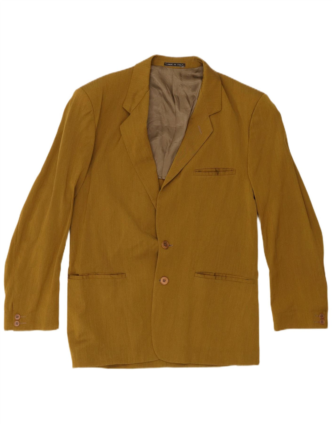 Renato Barbano Mens 2 Button Blazer Jacket IT 50 Large Khaki