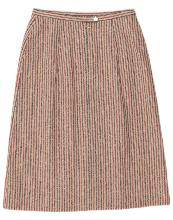 Vintage Womens Midi Skirt W27 Small Multicoloured Striped