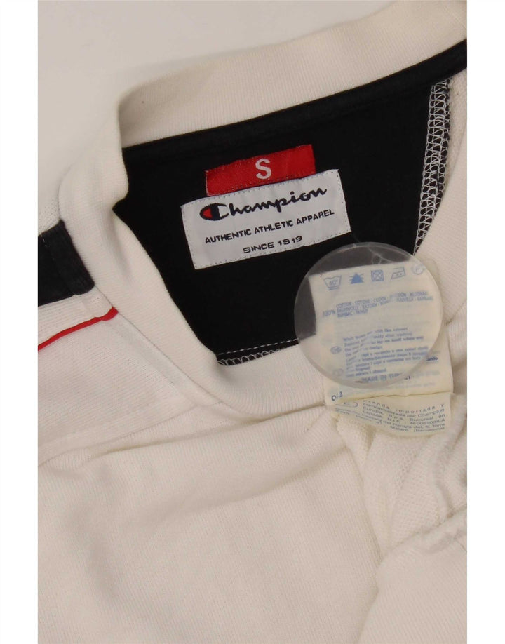Champion Mens Graphic Sweatshirt Jumper Small White Colourblock Cotton