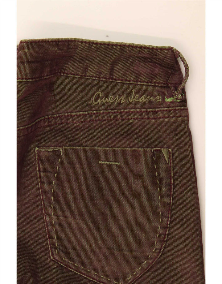 Guess Womens Slim Corduroy Trousers W34 L34 Brown