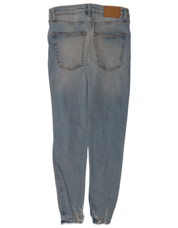 Zara Mens Distressed Skinny Jeans EU 38 Small W30 L28 Blue Cotton