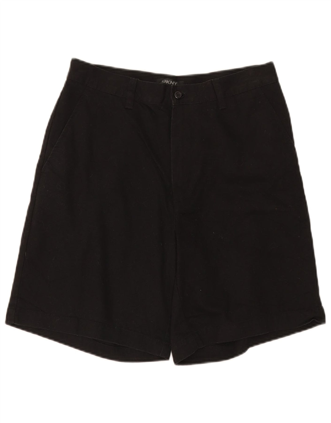 Dkny Womens High Waist Chino Shorts W30 Medium Black Cotton