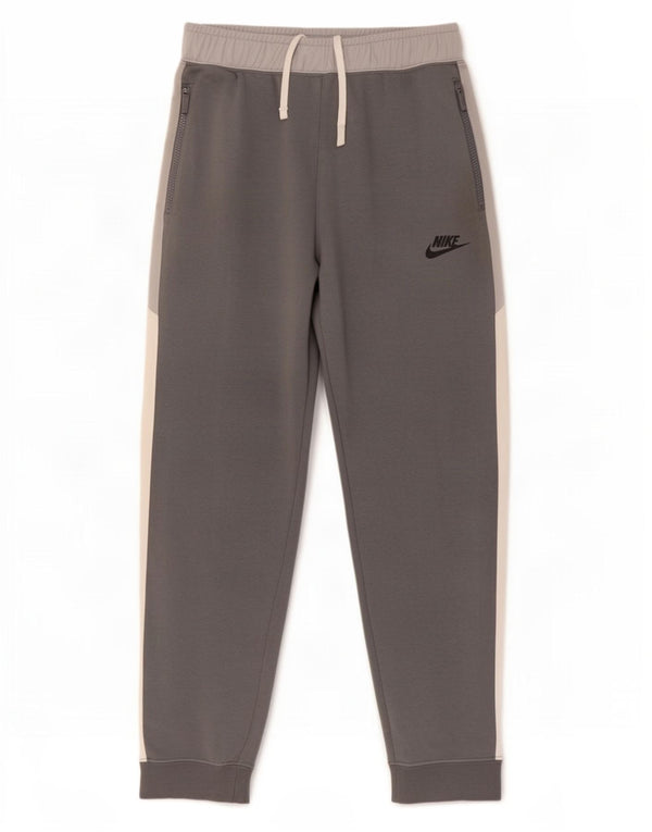 Nike Boys Tracksuit Trousers Joggers 12-13 Years Large Grey Colourblock