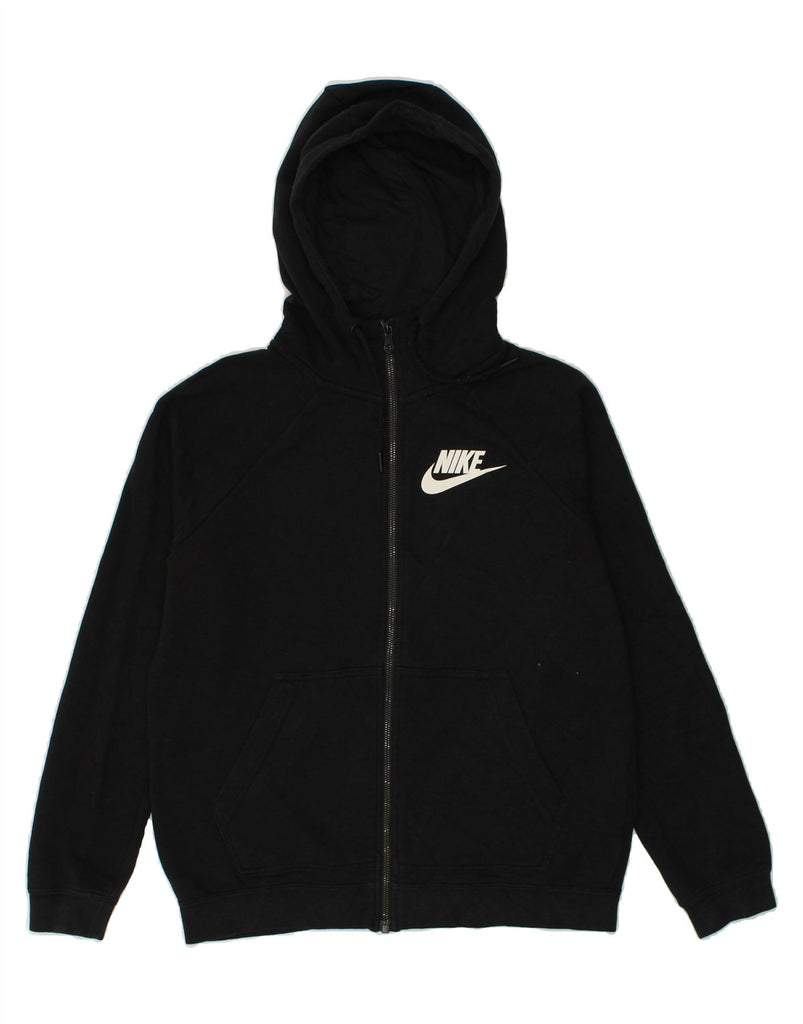 NIKE Womens Zip Hoodie Sweater UK 10 Small Black Cotton | Vintage Nike | Thrift | Second-Hand Nike | Used Clothing | Messina Hembry 