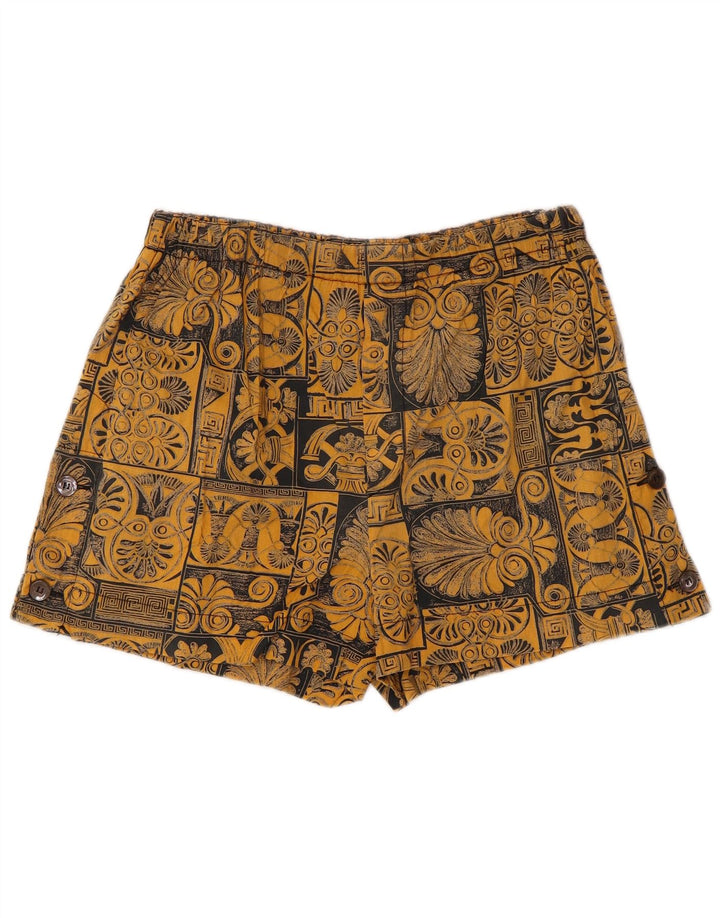 Byblos Womens Abstract Pattern Casual Shorts Size 40 Small W28 Yellow