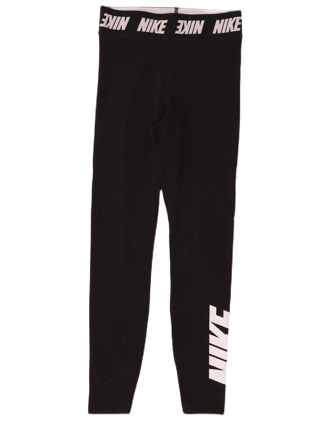 NIKE Womens Graphic Leggings UK 8 Small  Black Cotton