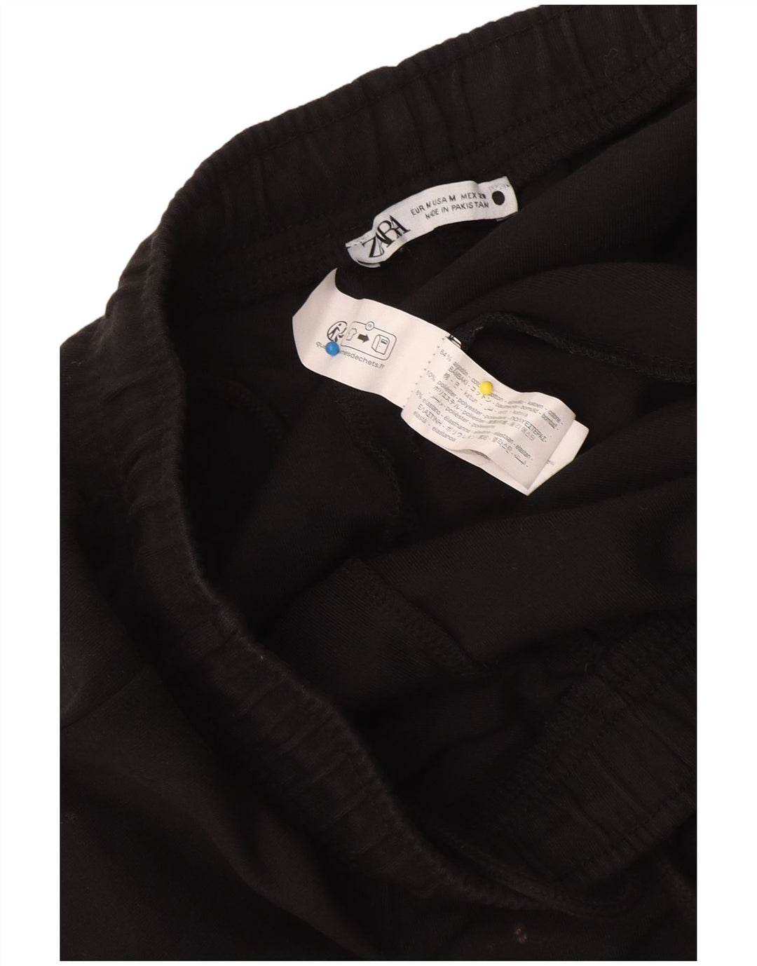 Zara Womens Tracksuit Trousers UK 12 Medium  Black Cotton