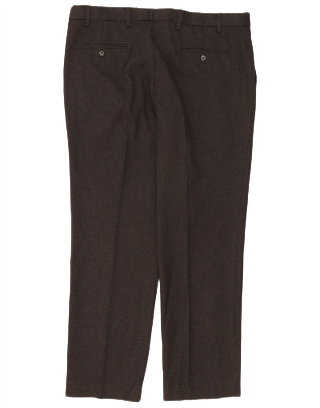 Marks & Spencer Mens Straight Regular Suit Trousers W38 L31 Brown Polyester