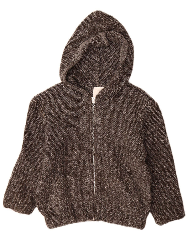 Zara Girls Hooded Cardigan Sweater 6-7 Years Grey Acrylic