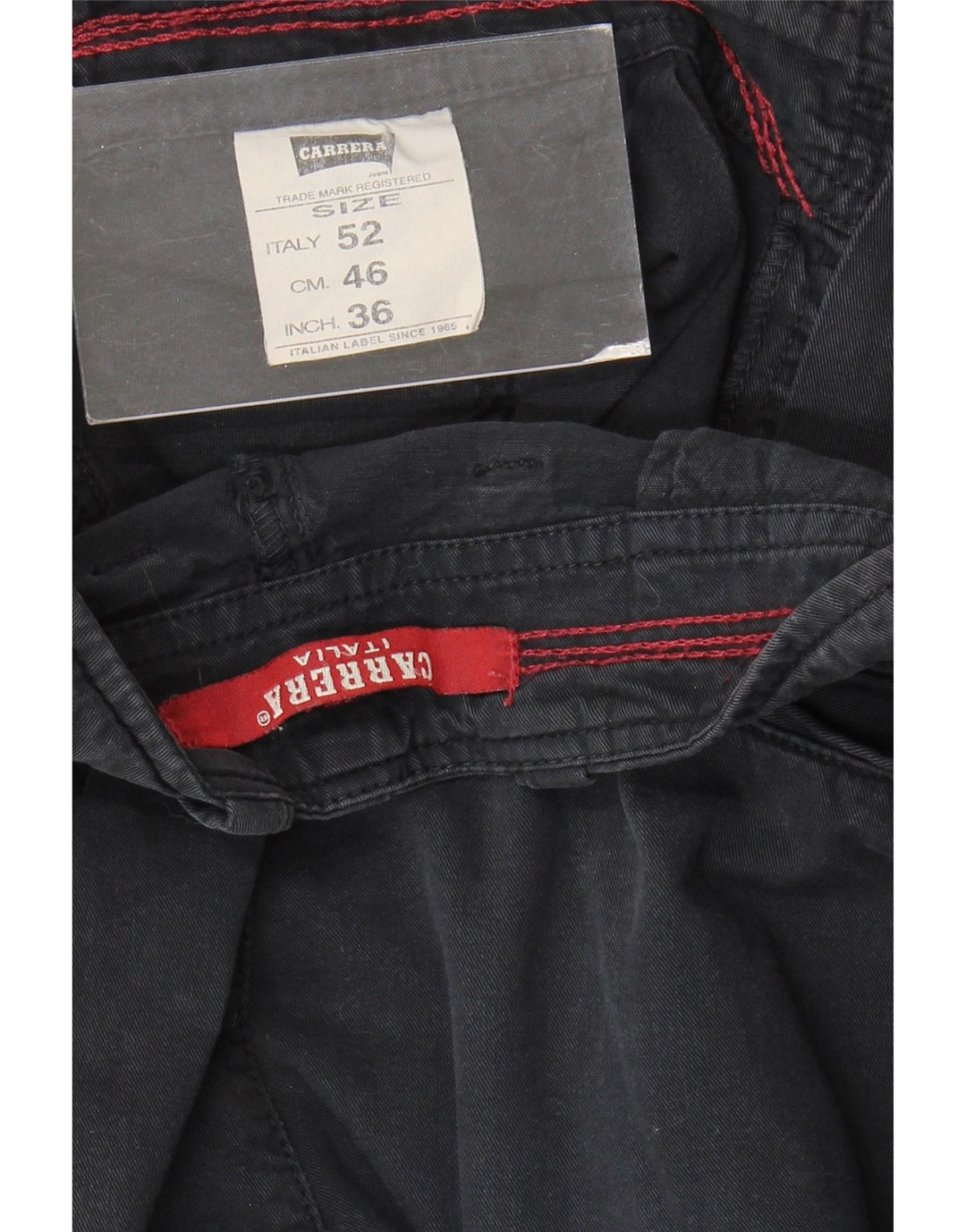 Carrera Mens Chino Shorts W36 Large Black Cotton