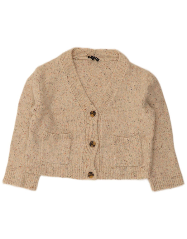 Whistles Womens 3/4 Sleeve Cardigan Sweater UK 10 Small Beige Flecked