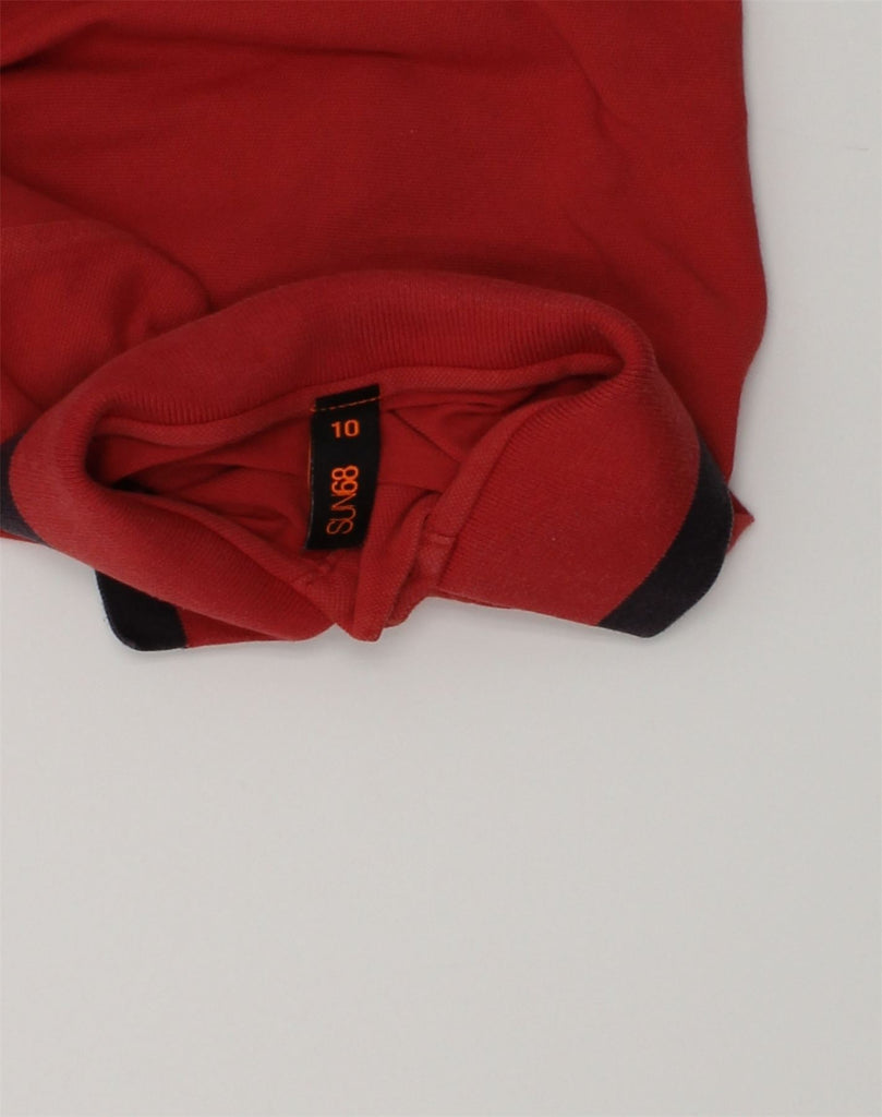 SUN68 Boys Polo Shirt 9-10 Years Red Cotton | Vintage Sun68 | Thrift | Second-Hand Sun68 | Used Clothing | Messina Hembry 