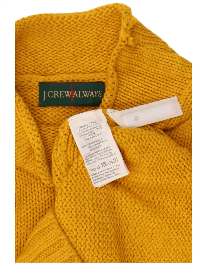 J. CREW Womens Turtle Neck Jumper Sweater UK 10 Small Yellow Cotton