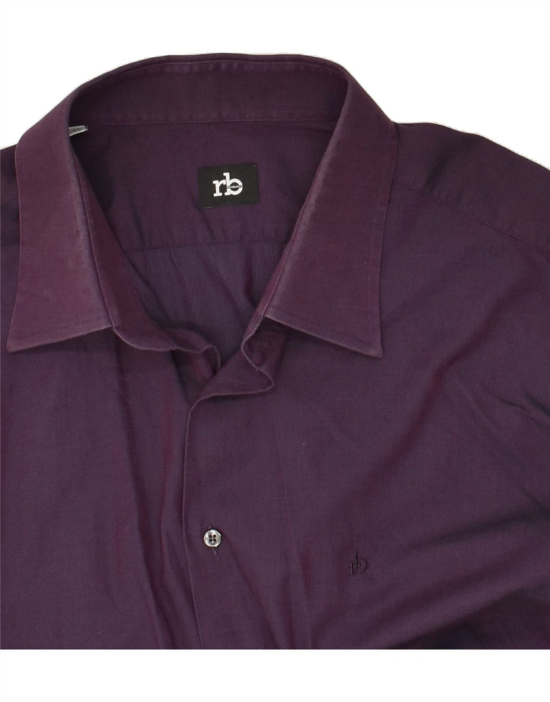 ROCCOBAROCCO Mens Slim Fit Shirt Size 18 45 2XL Purple | Vintage Roccobarocco | Thrift | Second-Hand Roccobarocco | Used Clothing | Messina Hembry 