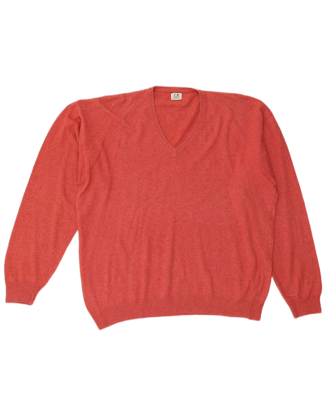 C.P. COMPANY Mens V-Neck Jumper Sweater 2XL Red Cotton