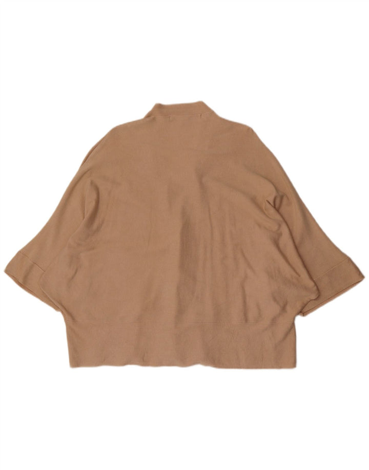 Zara Womens Oversized Batwing Open Cardigan Sweater UK 14 Medium Beige